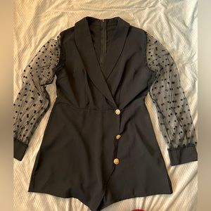 Black long sleeved romper